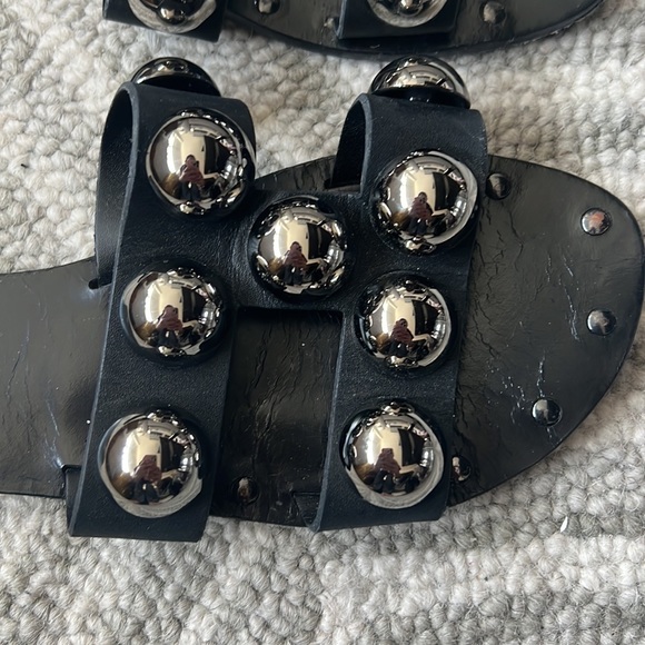 SCHUTZ Black and Silver Studded Sandals - Picture 5 of 11